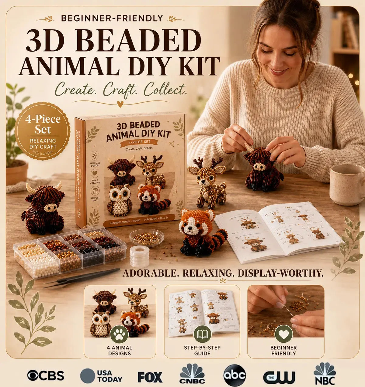 cyp-0623-Handmade Beaded Animal Set