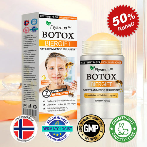 🌿Laget og sendt fra Norge✨Flysmus™ Botox Biegift Oppstrammende Serumstift👩‍🔬SISTE DAG – 70% RABATT